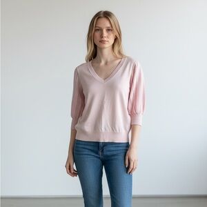 Karl Lagerfeld Light Pink V‑Neck Sweater